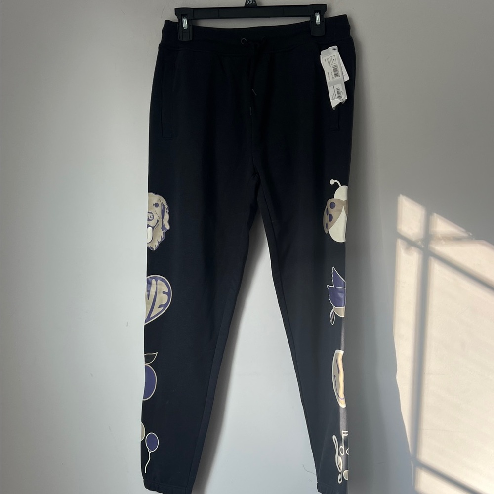 NWT Kappa black womens graphic sweatpants, size medium !